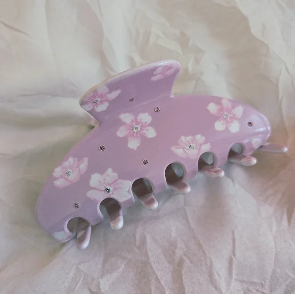 Emi Jay Floral Hair Clip - Pink 'Sugar Blossom' - Picture 3 of 6